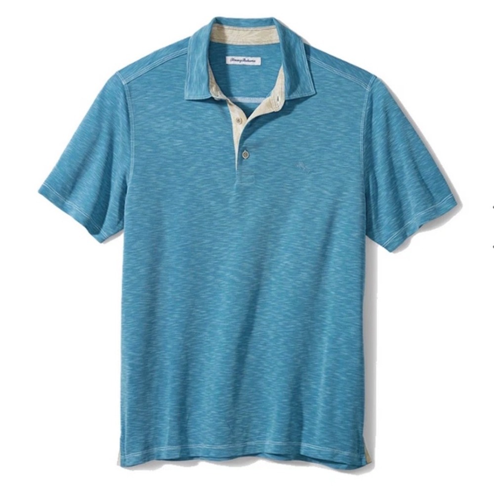 Tommy Bahama Palmetto Paradise Polo Mens XL Blue Coastal Casual Shirt
